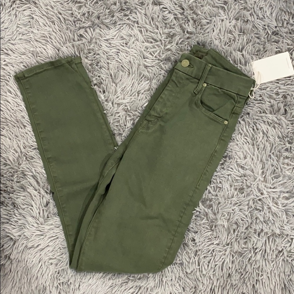 NEW • Mother • Looker Ankle Skinny Jeans Olive 25 - Picture 5 of 7